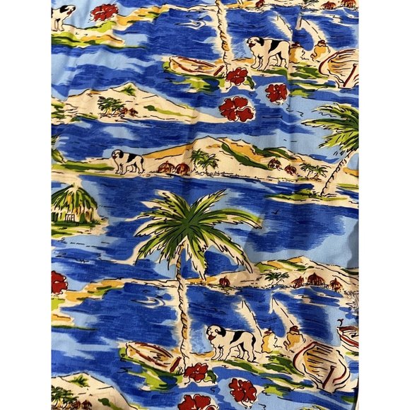 BIG DOGS Tropical Ocean Hawaiian Shirt 5X Palm Trees Water Island Hut - Picture 7 of 14